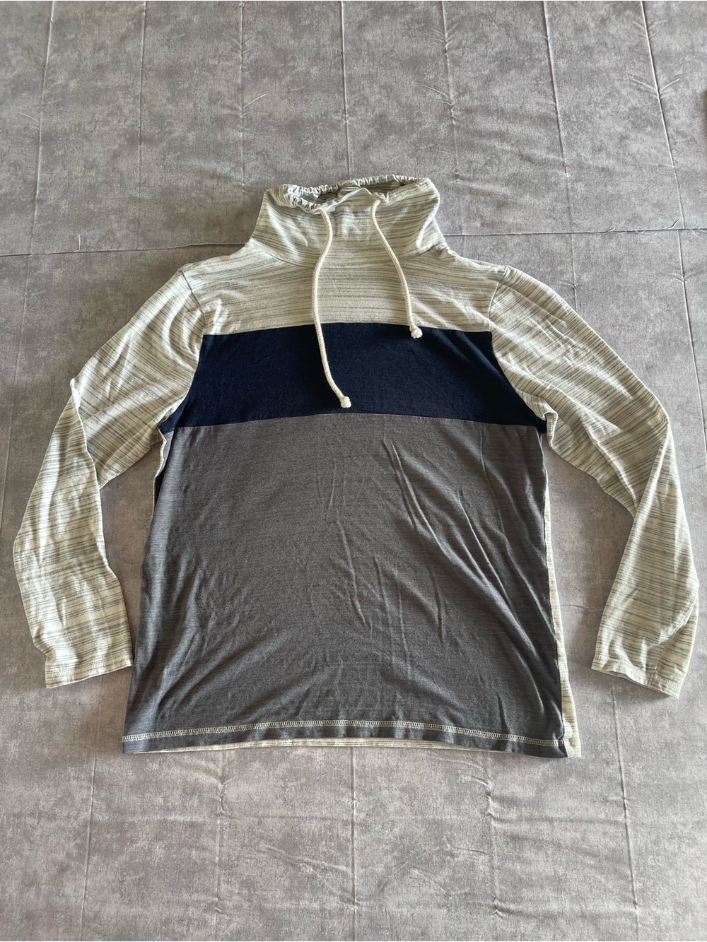 Express Men's Colorblock Turtleneck Sweater - Navy, Gray, Cream